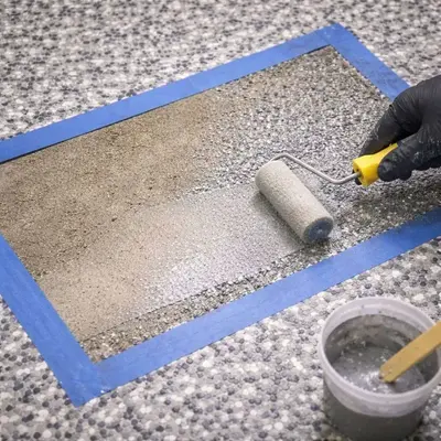 Epoxy floor repair in progress San Antonio TX