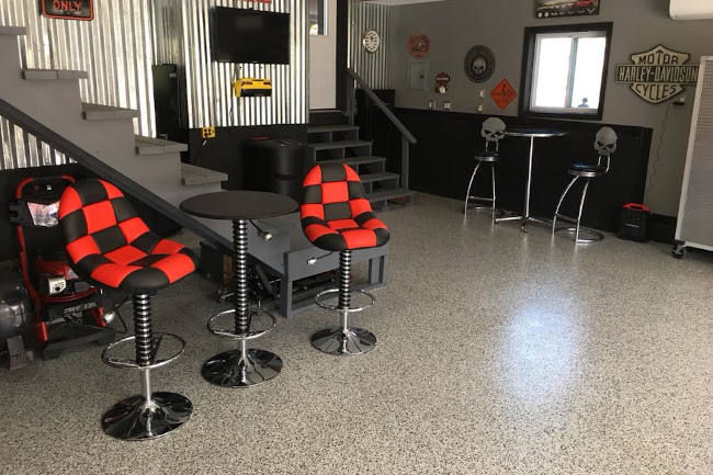 Garage floor before epoxy repair San Antonio
