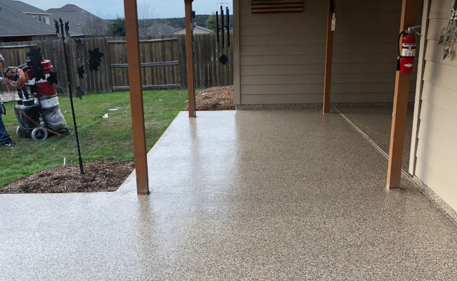 Decorative coated concrete floor San Antonio TX