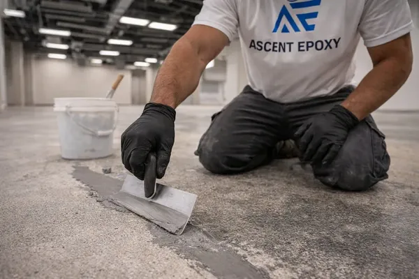 Surface preparation on commercial concrete floor in San Antonio