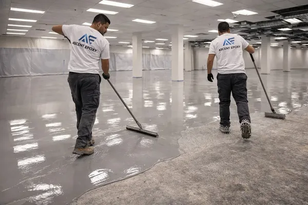 Concrete repair and leveling before decorative finish