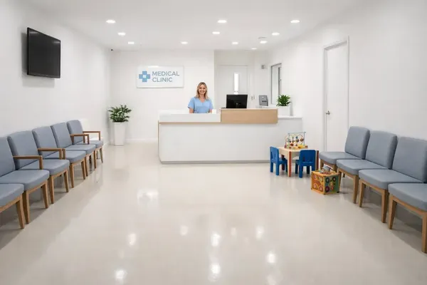 Commercial epoxy floor office building San Antonio LA