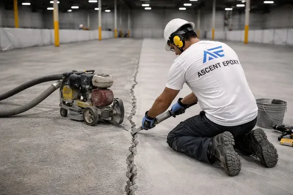 Industrial floor crack repair and substrate preparation San Antonio