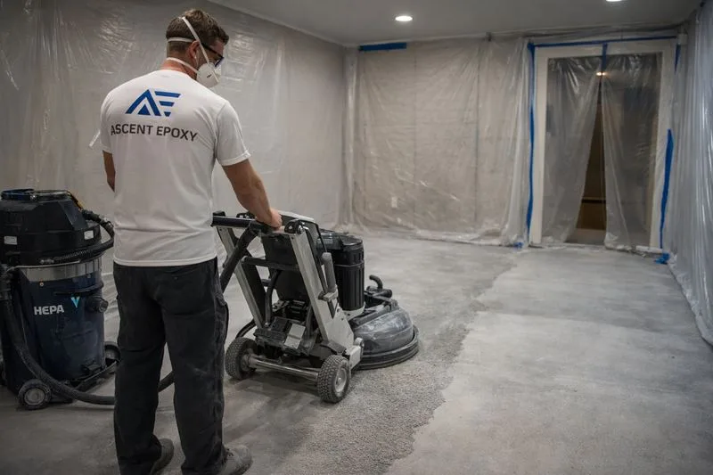Diamond grinding residential concrete floor San Antonio