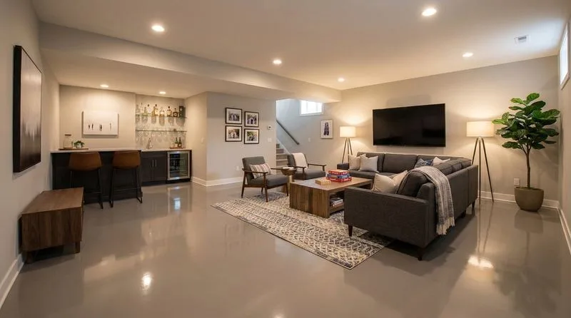 Completed residential epoxy floor