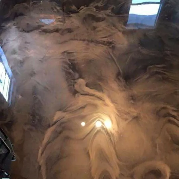 Metallic epoxy floor real San Antonio project